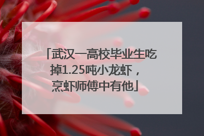 武汉一高校毕业生吃掉1.25吨小龙虾，烹虾师傅中有他