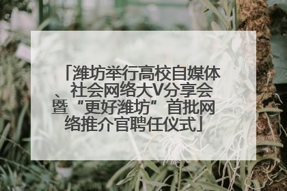 潍坊举行高校自媒体、社会网络大V分享会暨“更好潍坊”首批网络推介官聘任仪式