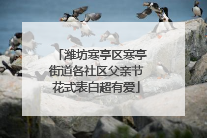 潍坊寒亭区寒亭街道各社区父亲节花式表白超有爱
