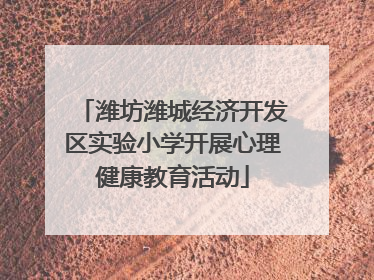 潍坊潍城经济开发区实验小学开展心理健康教育活动