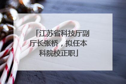 江苏省科技厅副厅长张桥，拟任本科院校正职