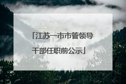 江苏一市市管领导干部任职前公示