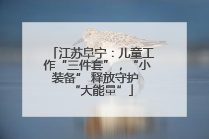 江苏阜宁：儿童工作“三件套”，“小装备” 释放守护 “大能量”