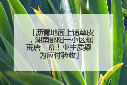 沥青地面上铺草皮，湖南邵阳一小区现荒唐一幕！业主质疑为应付验收
