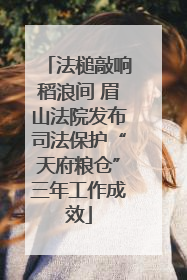 法槌敲响稻浪间 眉山法院发布司法保护“天府粮仓”三年工作成效