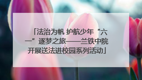 法治为帆 护航少年“六一”逐梦之旅——兰铁中院开展送法进校园系列活动
