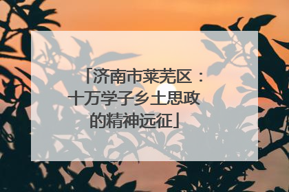 济南市莱芜区：十万学子乡土思政的精神远征