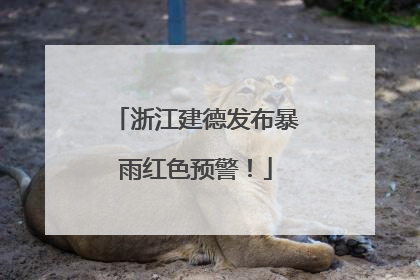 浙江建德发布暴雨红色预警！