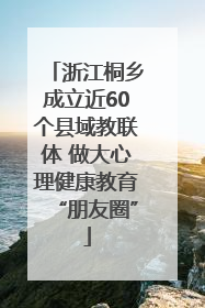 浙江桐乡成立近60个县域教联体 做大心理健康教育“朋友圈”