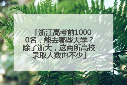浙江高考前10000名，能去哪些大学？除了浙大，这两所高校录取人数也不少