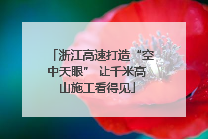 浙江高速打造“空中天眼” 让千米高山施工看得见