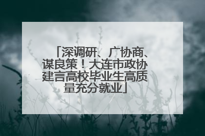 深调研、广协商、谋良策！大连市政协建言高校毕业生高质量充分就业