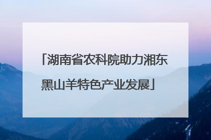 湖南省农科院助力湘东黑山羊特色产业发展