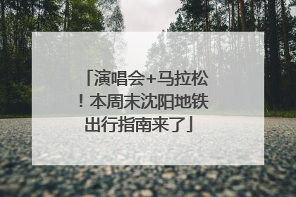 演唱会+马拉松！本周末沈阳地铁出行指南来了