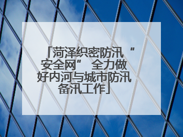 菏泽织密防汛“安全网” 全力做好内河与城市防汛备汛工作