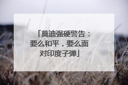 莫迪强硬警告：要么和平，要么面对印度子弹