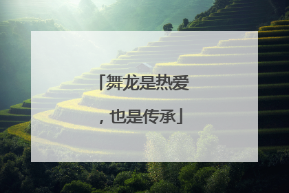 舞龙是热爱，也是传承