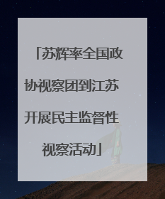 苏辉率全国政协视察团到江苏开展民主监督性视察活动