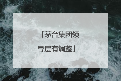 茅台集团领导层有调整