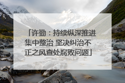 许勤：持续纵深推进集中整治 坚决纠治不正之风查处腐败问题