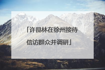 许昆林在徐州接待信访群众并调研