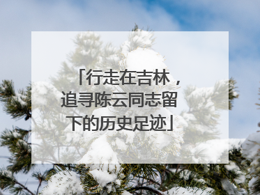 行走在吉林，追寻陈云同志留下的历史足迹