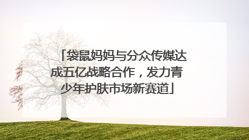 袋鼠妈妈与分众传媒达成五亿战略合作，发力青少年护肤市场新赛道