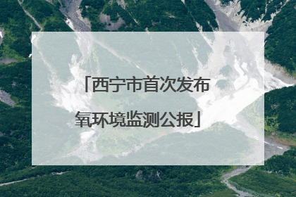 西宁市首次发布氧环境监测公报