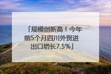 规模创新高！今年前5个月四川外贸进出口增长7.5%