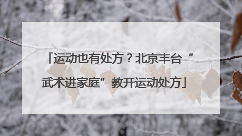 运动也有处方？北京丰台“武术进家庭”教开运动处方