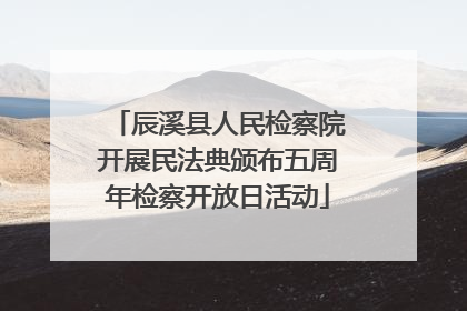 辰溪县人民检察院开展民法典颁布五周年检察开放日活动