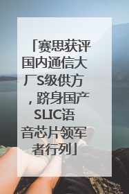 赛思获评国内通信大厂S级供方，跻身国产SLIC语音芯片领军者行列