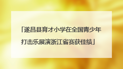 遂昌县育才小学在全国青少年打击乐展演浙江省赛获佳绩