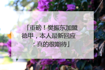 重磅！樊振东加盟德甲，本人最新回应：真的很期待