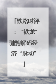 铁路时评：“铁龙”驰骋解码经济“脉动”
