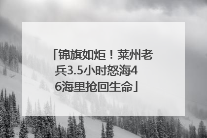 锦旗如炬！莱州老兵3.5小时怒海46海里抢回生命