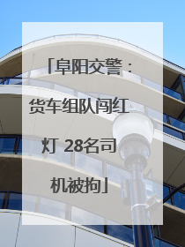 阜阳交警：货车组队闯红灯 28名司机被拘