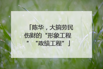 陈华，大搞劳民伤财的“形象工程”“政绩工程”