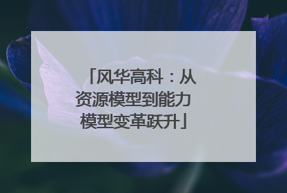 风华高科：从资源模型到能力模型变革跃升