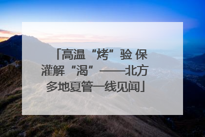 高温“烤”验 保灌解“渴”——北方多地夏管一线见闻
