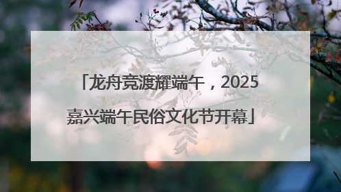 龙舟竞渡耀端午，2025嘉兴端午民俗文化节开幕