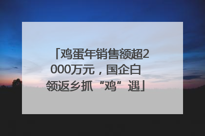 鸡蛋年销售额超2000万元，国企白领返乡抓“鸡”遇