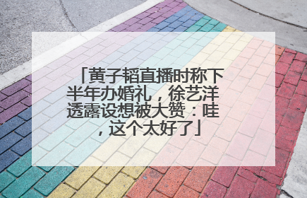 黄子韬直播时称下半年办婚礼，徐艺洋透露设想被大赞：哇，这个太好了
