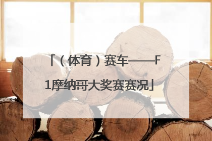 （体育）赛车——F1摩纳哥大奖赛赛况