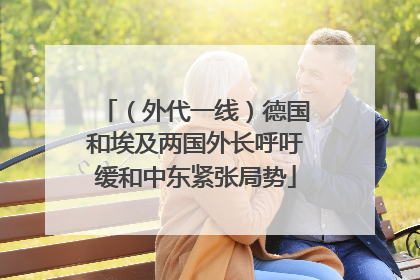 （外代一线）德国和埃及两国外长呼吁缓和中东紧张局势