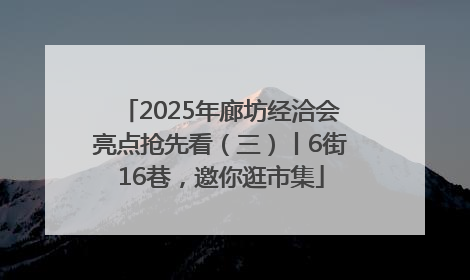 2025年廊坊经洽会亮点抢先看（三）丨6街16巷，邀你逛市集