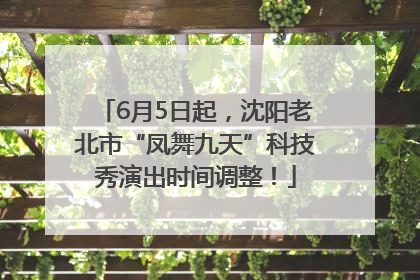 6月5日起，沈阳老北市“凤舞九天”科技秀演出时间调整！